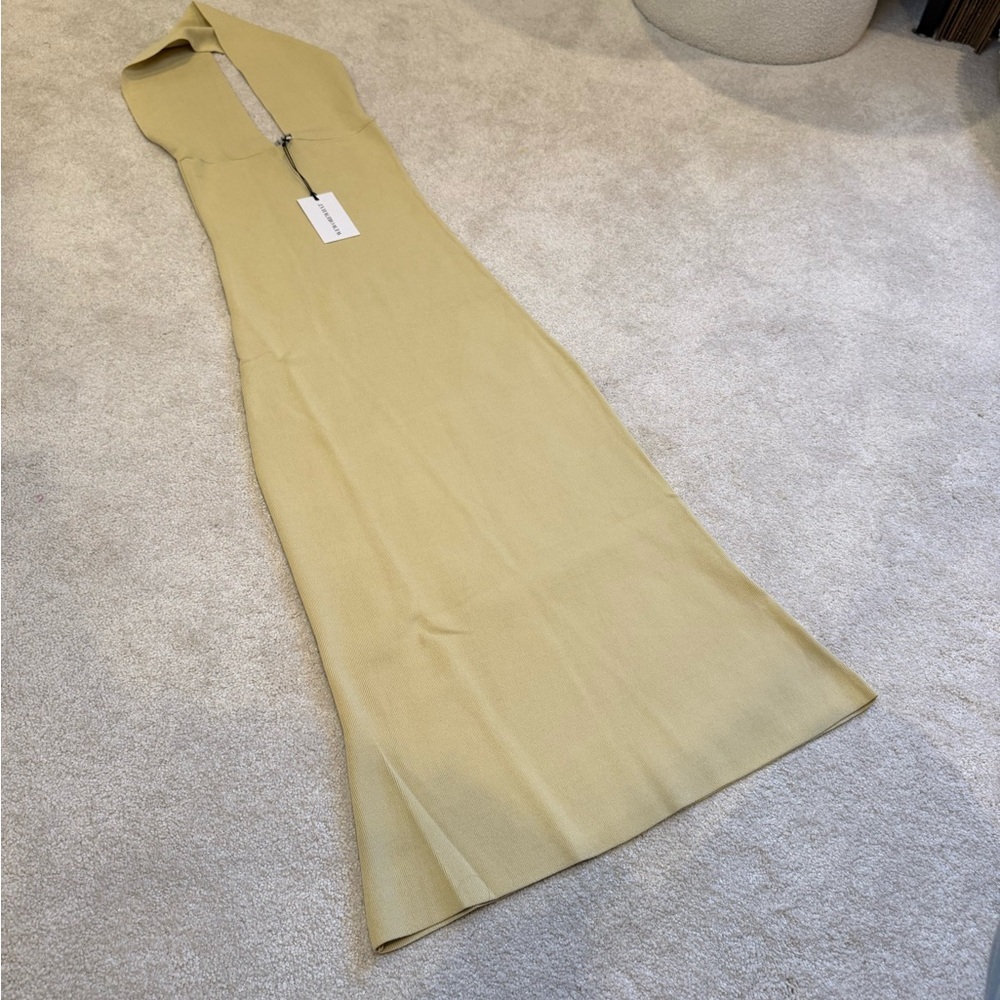 NWT WeWoreWhat Viscose Nylon Halter Neck Midi Dress in Tan Size S - Picture 2 of 11